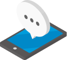 吹き出しが浮かぶスマートフォンのイラスト